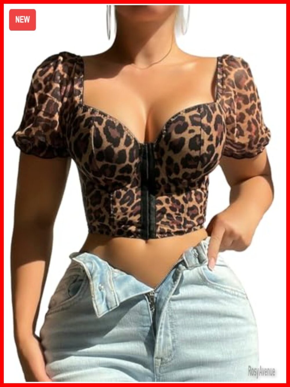 Y2k Corset Crop Top Front Closure Ruffle Sleeve Party Concert